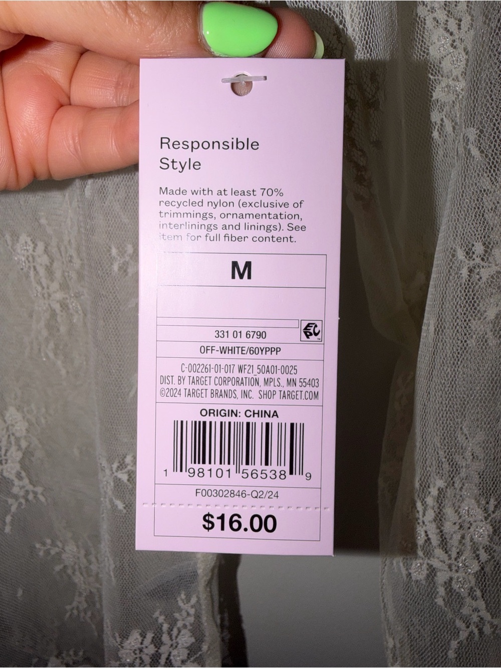 wild fable Sheer Lace Long-Sleeve Top in Cream - Picture 2 of 2